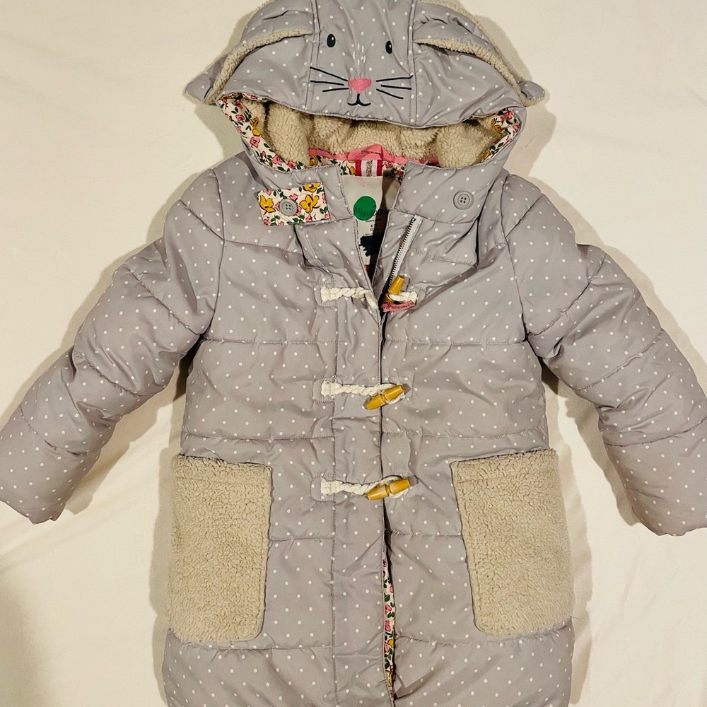 Cute Gray Polka Dot Hooded Coat
